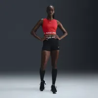 Nike Pro жіноча Dri-FIT Cropped Tank Top колір червоний