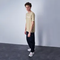 Футболка Champion Crewneck Big Script Logo 219831-YS073 - бежевая