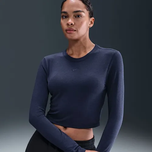 Nike Sportswear Chill Knit жіноча Slim Long-Sleeve Cropped Top блакитний