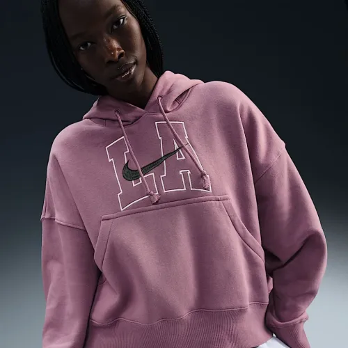 Nike Sportswear Phoenix Fleece женская Over-оверсайз Толстовка с капюшоном цвет фиолетовый
