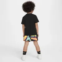 Nike Sportswear Maximum Volume Little Kids' Woven Dri-FIT Shorts Set Black