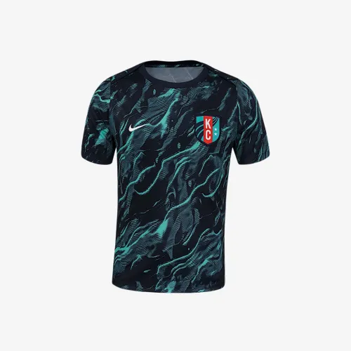 KC Current 2025 чоловічі Nike NWSL Short-Sleeve Pre-Match Top блакитний