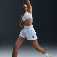 NikeCourt Phoenix Fleece женская С высокой Талией Loose шорты цвет серый