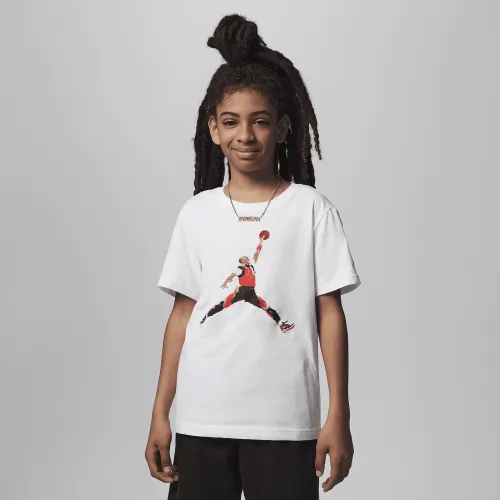 Nike Jordan Watercolor Jumpman Big Kids' Graphic T-Shirt White