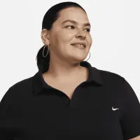 Nike Sportswear Essential жіноча Short-Sleeve Polo Top (великі розміри) колір чорний