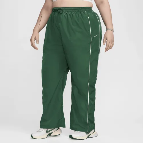 Nike Windrunner жіноча З високою талією Woven Open-Hem Pants (великі розміри) колір зелений