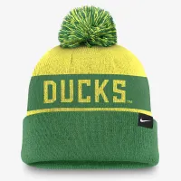 Oregon Ducks Primetime Peak мужские Nike College Cuffed Pom Beanie цвет зеленый