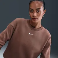 Nike Sportswear Phoenix Fleece женская оверсайз Crew-Neck свитшот цвет коричневый