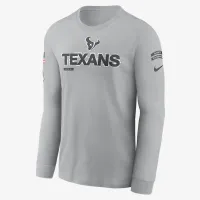 Houston Texans Salute to Service Mascot Edge Legend чоловічі Nike NFL Long-Sleeve футболка колір сірий