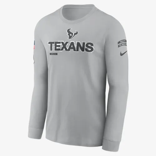Houston Texans Salute to Service Mascot Edge Legend чоловічі Nike NFL Long-Sleeve футболка колір сірий