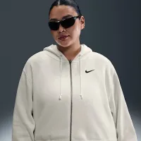 Nike Sportswear Phoenix Fleece жіноча Loose Cropped Full-Zip Толстовка з капюшоном (великі розміри) колір білий