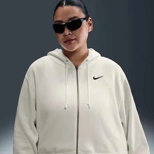 Nike Sportswear Phoenix Fleece жіноча Loose Cropped Full-Zip Толстовка з капюшоном (великі розміри) колір білий