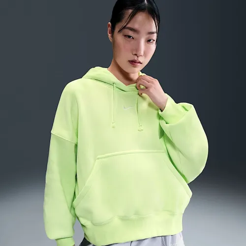 Nike Sportswear Phoenix Fleece женская Over-оверсайз Pullover Толстовка с капюшоном цвет зеленый