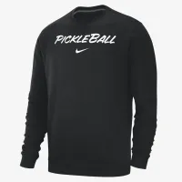 Nike Club Fleece мужские Pickleball Crew-Neck Pullover Top цвет черный