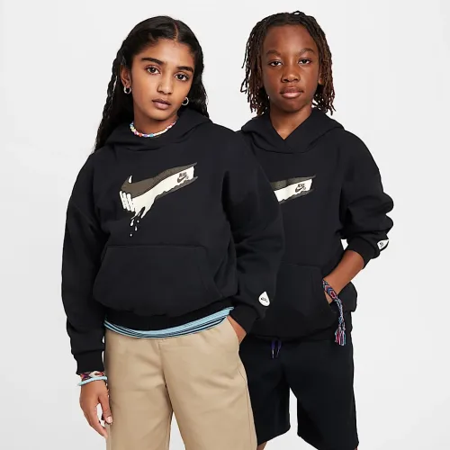 Nike SB EasyOn Big дитячі оверсайз Pullover Skate Толстовка з капюшоном колір чорний