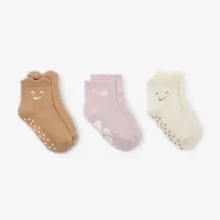 Nike Cozy Comfort Baby (0-6M) Ribbed Gripper шкарпетки (3 пар) колір коричневий