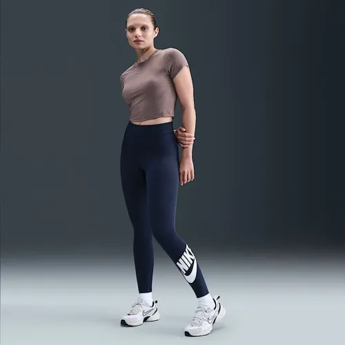 Nike Sportswear Classics женская С высокой Талией Graphic лосины синий