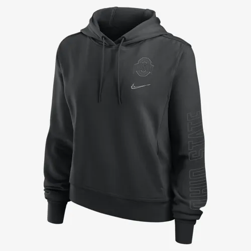 Ohio State Buckeyes Performance One женская Nike Dri-FIT College Pullover Толстовка с капюшоном цвет черный