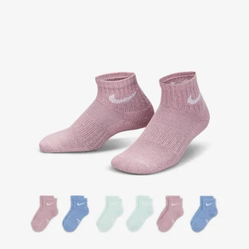 Nike Dri-FIT Performance Basics Little детские Ankle носки (6 пары) Pink