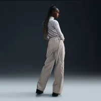 Nike Windrunner женская Woven С высокой Талией Open-Hem Pants цвет серый