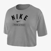 Nike женская Dri-FIT Cropped Track & Field футболка цвет серый