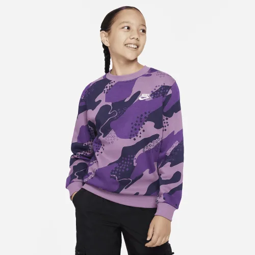 Nike Sportswear Club Fleece Big дитячі світшот колір фіолетовий