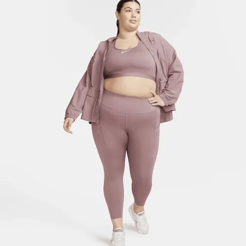 Nike Go женская Firm-Support С высокой Талией 7/8 лосины с карманами(большие размеры) цвет фиолетовый