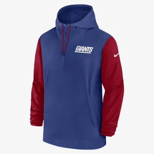 New York Giants Sideline Pre-Game Player чоловічі Nike NFL 1/2-Zip Hooded Куртка блакитний