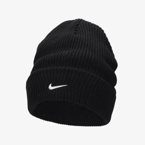 Nike Peak Tall Cuff Swoosh Beanie колір чорний