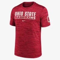 Ohio State Buckeyes Velocity Baseball Wordmark Stack мужские Nike Dri-FIT College футболка цвет красный