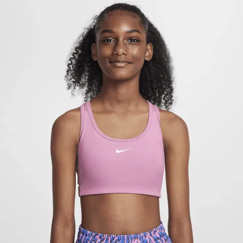 Nike Swoosh EasyOn Big детские (Girls') Sports Bra Pink