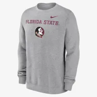 Florida State Seminoles Primetime Primary Stack мужские Nike College Pullover Crew цвет серый