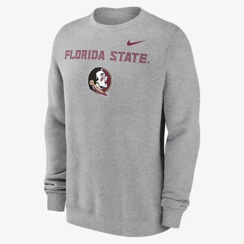 Florida State Seminoles Primetime Primary Stack чоловічі Nike College Pullover Crew колір сірий