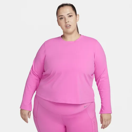 Nike One Fitted жіноча Dri-FIT Long-Sleeve Top (великі розміри) колір червоний