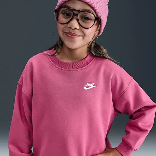 Nike Sportswear Club Fleece Big детские оверсайз свитшот цвет фиолетовый