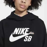 Nike SB Icon Fleece EasyOn Big дитячі оверсайз Pullover Толстовка з капюшоном колір чорний