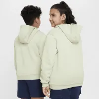 Nike Sportswear Club Fleece Big детские Pullover Толстовка с капюшоном (Extended Size) цвет зеленый