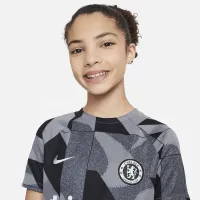 Chelsea FC Academy Pro Third Big детские Nike Dri-FIT Soccer Pre-Match Short-Sleeve Top цвет серый