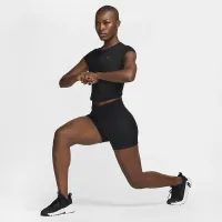 Nike One Fitted Rib женская Dri-FIT Short-Sleeve Cropped Top цвет черный