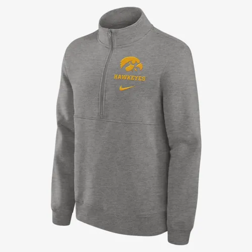 Iowa Hawkeyes Primetime Club чоловічі Nike College 1/2-Zip Crew колір сірий