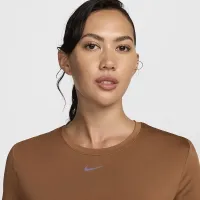 Nike One Classic жіноча Dri-FIT Short-Sleeve Top колір коричневий