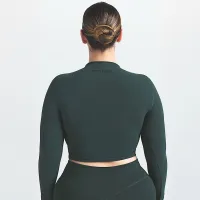 NikeSKIMS Vintage Seamless женская Mock-Neck Crop Top цвет зеленый