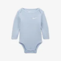 Nike Essentials Baby (0-9M) 3 пари Long Sleeve Bodysuits блакитний