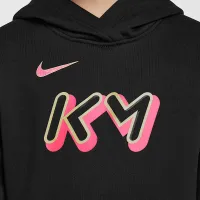 Nike Kylian Mbappé Club Fleece Big детские Soccer Толстовка с капюшоном цвет черный