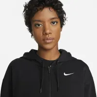 Nike Sportswear женская оверсайз Jersey Full-Zip Толстовка с капюшоном цвет черный