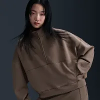Nike 24.7 ImpossiblySoft жіноча Dri-FIT оверсайз 1/2-Zip Top колір коричневий