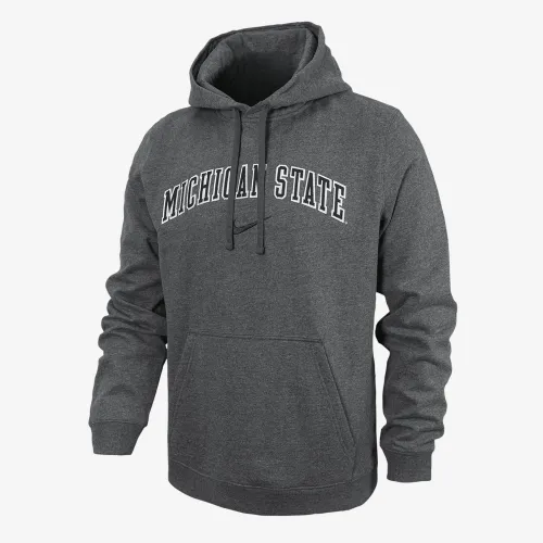 Michigan State Club Fleece чоловічі Nike College Толстовка з капюшоном колір сірий