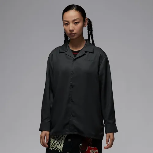 Nike Air Jordan женская Long-Sleeve Woven Top цвет серый