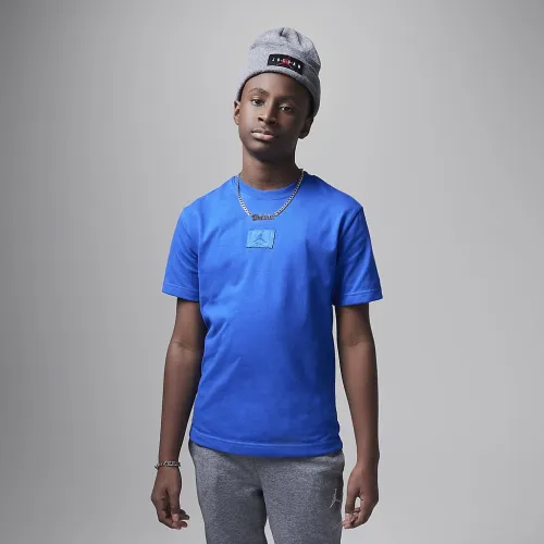 Nike Jordan Big детские Ripped Flight Patch футболка синий