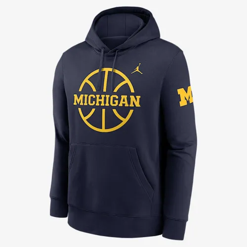 Nike Michigan Wolverines Club баскетбольні Icon чоловічі Jordan College Pullover Толстовка з капюшоном блакитний